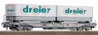 47123 Roco Standard Well Flat car with 2 Flatbeds